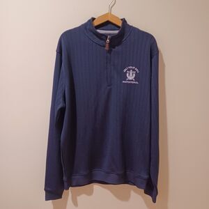 FootJoy FJ Ribbed Drop Needle Navy Blue Zip Pullover Jersey Golf Jumper XL